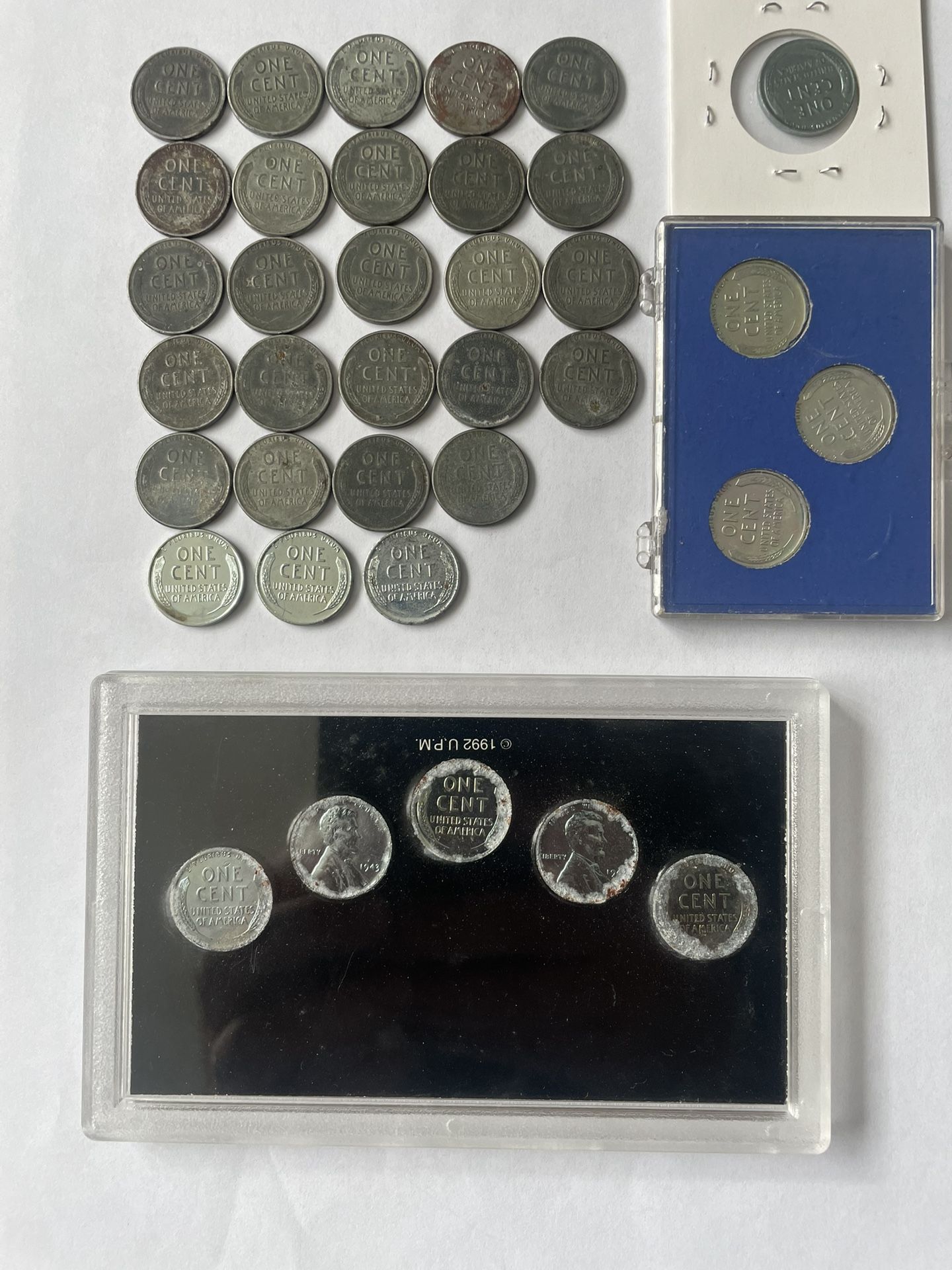 Wheat Cent Sets, Steel 1943  36 Cents Lot