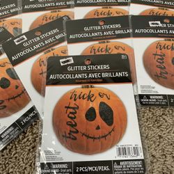 Pumpkin Glitter Stickers Accessories Jack O Lantern Fall 