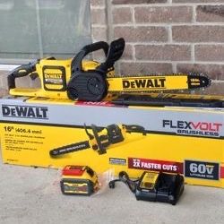 Dewalt 60V Chainsaw With 6ah Battery And Charger