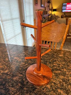 Wooden Mug Tree Brown - Hearth & Hand™ with Magnolia: Acacia Stand with 6 Hooks for mugs