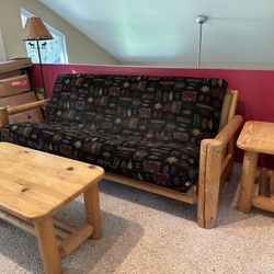 5-Piece Log Furniture Futon Set