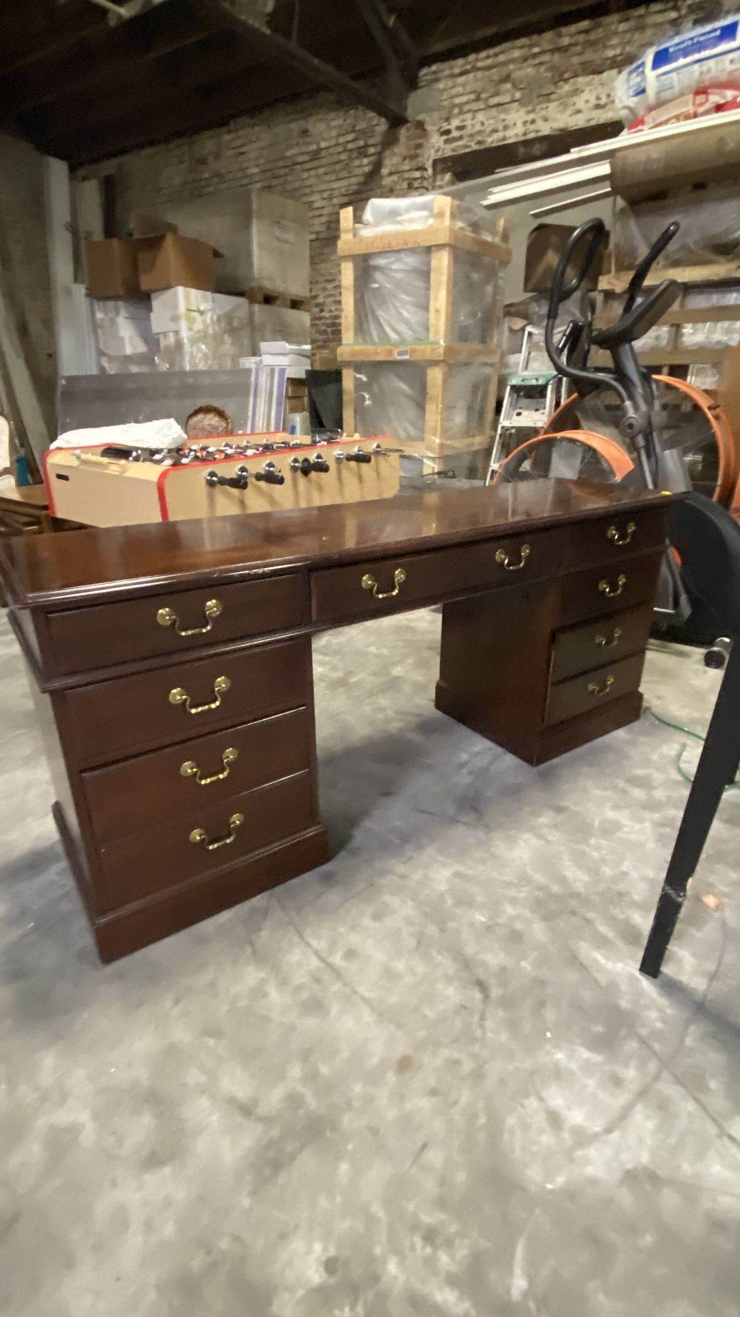 Executive Desk, Solid Brass Details
