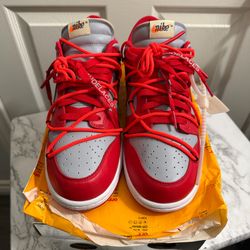 Off white dunk university red size 9.5