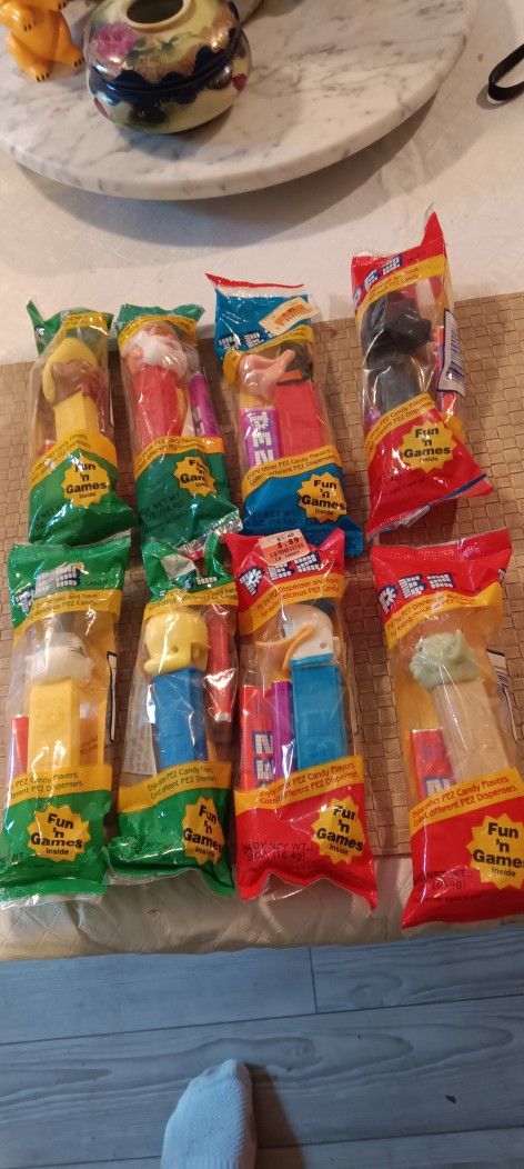 A Lot Of Eight Brand New Pez Dispensers In Original Packaging Never Opened