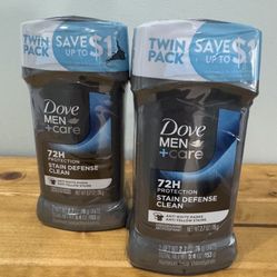 Dove Men Stain Defense Clean Antiperspirants, 2-Twin Packs