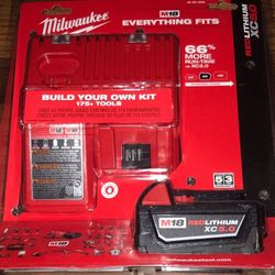 Milwaukee M18 Xc 5.0 Battery And Charger Combo Kit $80 Firm Cash Olny 