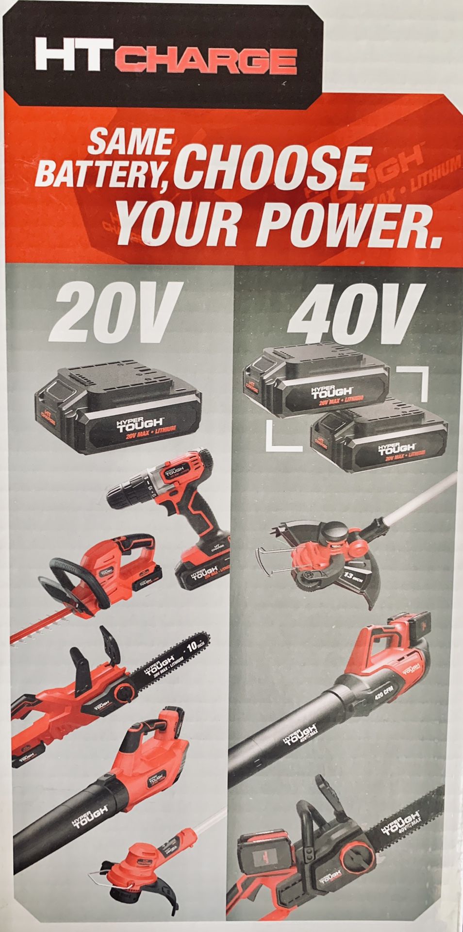 Hyper Tough Electric 40V MAX Cordless 13Inch String Trimmer & Wheeled