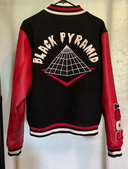 Black Pyramid Letterman Black & Red Faux Leather Jacket - Prev Owned