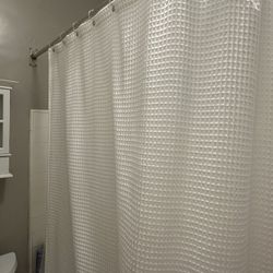 Shower Curtain White Watfle