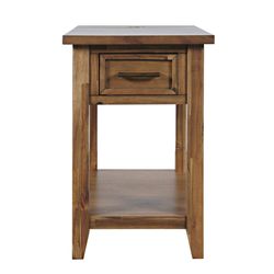 Claremont Light Brown Chairside Table with Power Unit