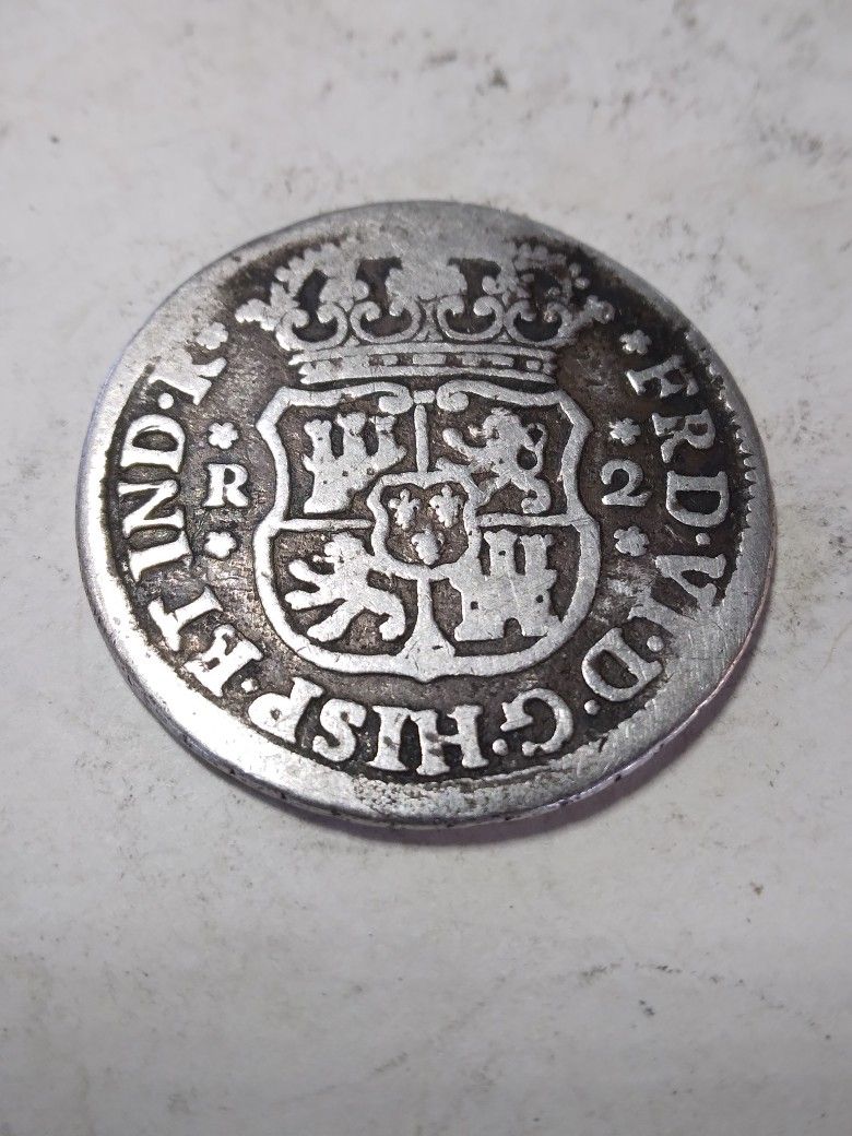 1754 Mexico 2 Reales Spanish Silver Coin
