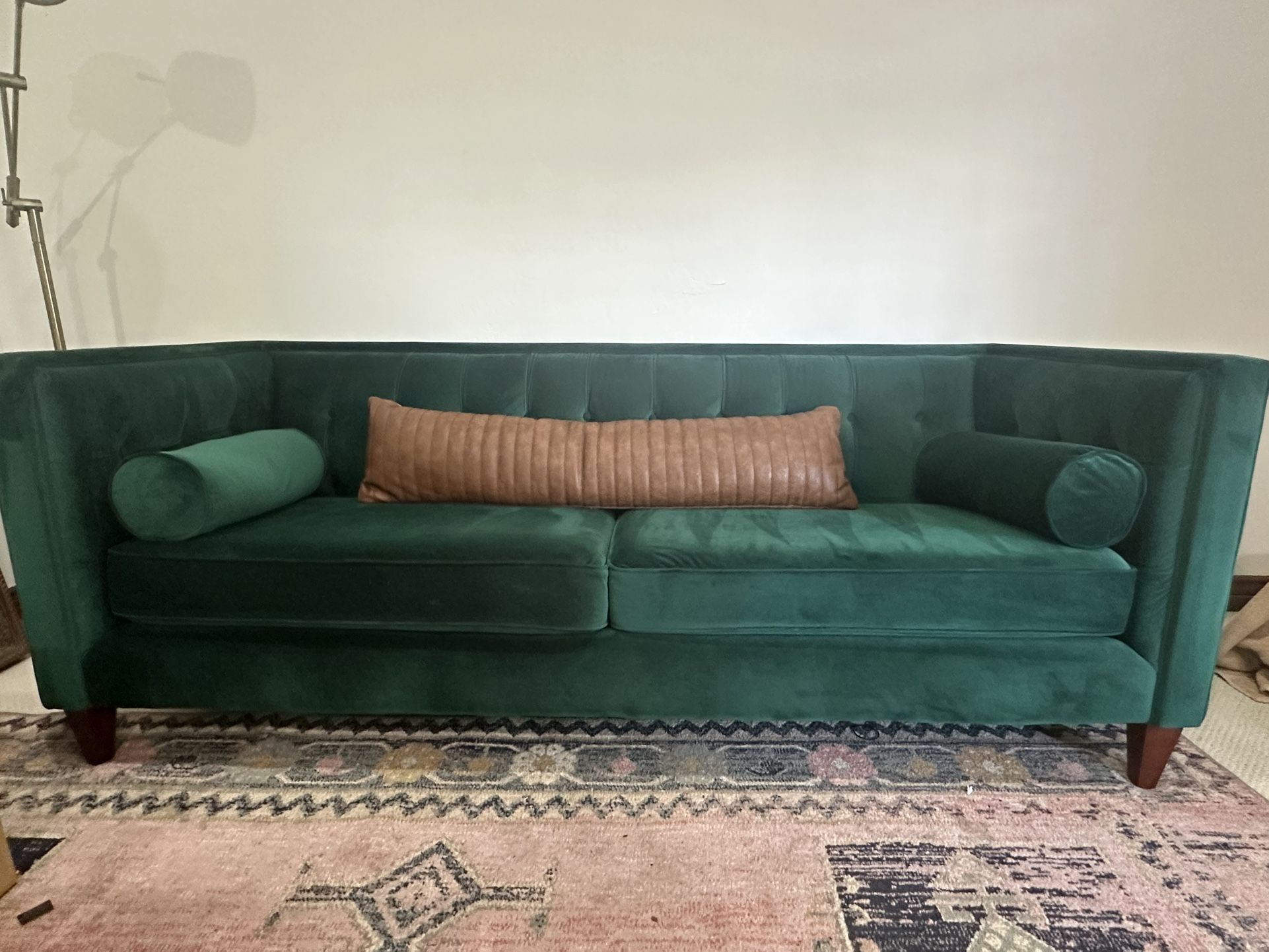 Emerald Green Velour Couch
