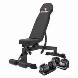 Adjustable Dumbbell (95 LB) With Weight Bench Package