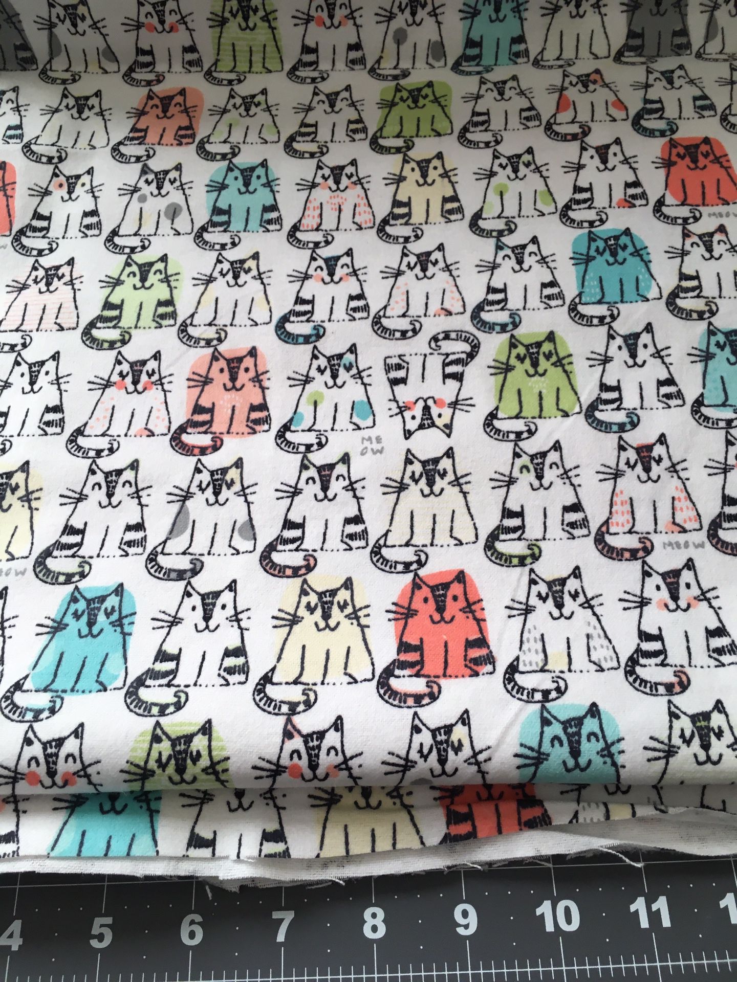 Flannel Cat Fabric 4 Yards