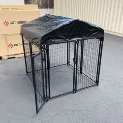 (NEW) $170 Heavy Duty Kennel with Cover Dog Cage Crate Pet Playpen (4’L x 4’W x 4.5’H)