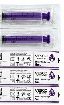5ml of 25pieces Vesco Medical ENFit Tip Syringe 5mL