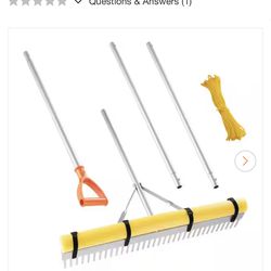 SVOPES 36 in. Landscape Rake with 133 in. Handle, Aluminum for Soil Prep, Yard Maintenance and Gravel Leveling, 2025 Update