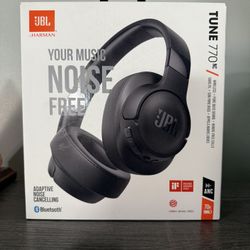 JBL Tune 770NC Bluetooth Wireless Noise Cancelling Over-Ear Headphones Black NIB