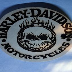 Harley Davidson Skull Leather Patch Key Holder 