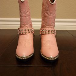 Slightly used Durango Little Girl's Youth Pink Rhinestone Boots