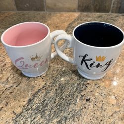 King Queen Ceramic Mug Set 