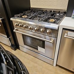 Gas Stove 36 Inch Wide Stainless Steel Thor 