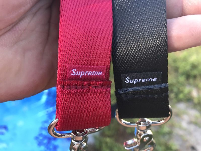 Supreme SS16 Nylon Lanyard Authentic Black & Red New