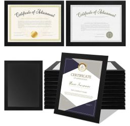 60 Pcs 8.5x11 Paper Diploma Frame With High Definition PVC Window Paper Certificate Degree Document Frame Picture Photo Frames Display Tabletop Or Wal