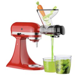 Masticating Juicer Attachment for Kitchenaid Stand Mixer, Cold Press Juicer for Kitchenaid Mixer Attachments with Dual Feed Chute, Slow Juicer Machine