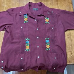 Traditional Men’s, Guayabera, Embroidered Mexican Dress Shirt