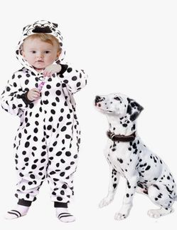 Baby Dalmatian Costume Fleece Onesie size 6 to 12 months