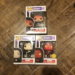 Funko POP! Movies: Mandy Evil CHASE & Common Set & Red Miller