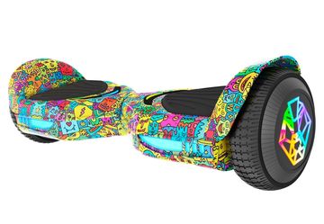 Swagtron Multicolor SwagBOARD EVO Freestyle Hoverboard Bluetooth Speaker Light-Up Wheels, 7 MPH Max Speed