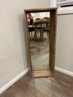 Tall Rustic Wood Framed Floor Mirror