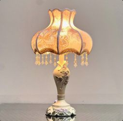 Jerek Resin Table Lamp with Fabric Shade for Bedroom