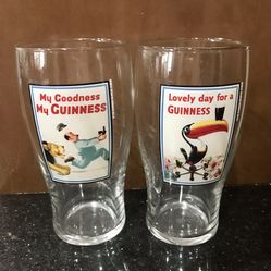 Vintage Guinness Pint Glasses Ireland