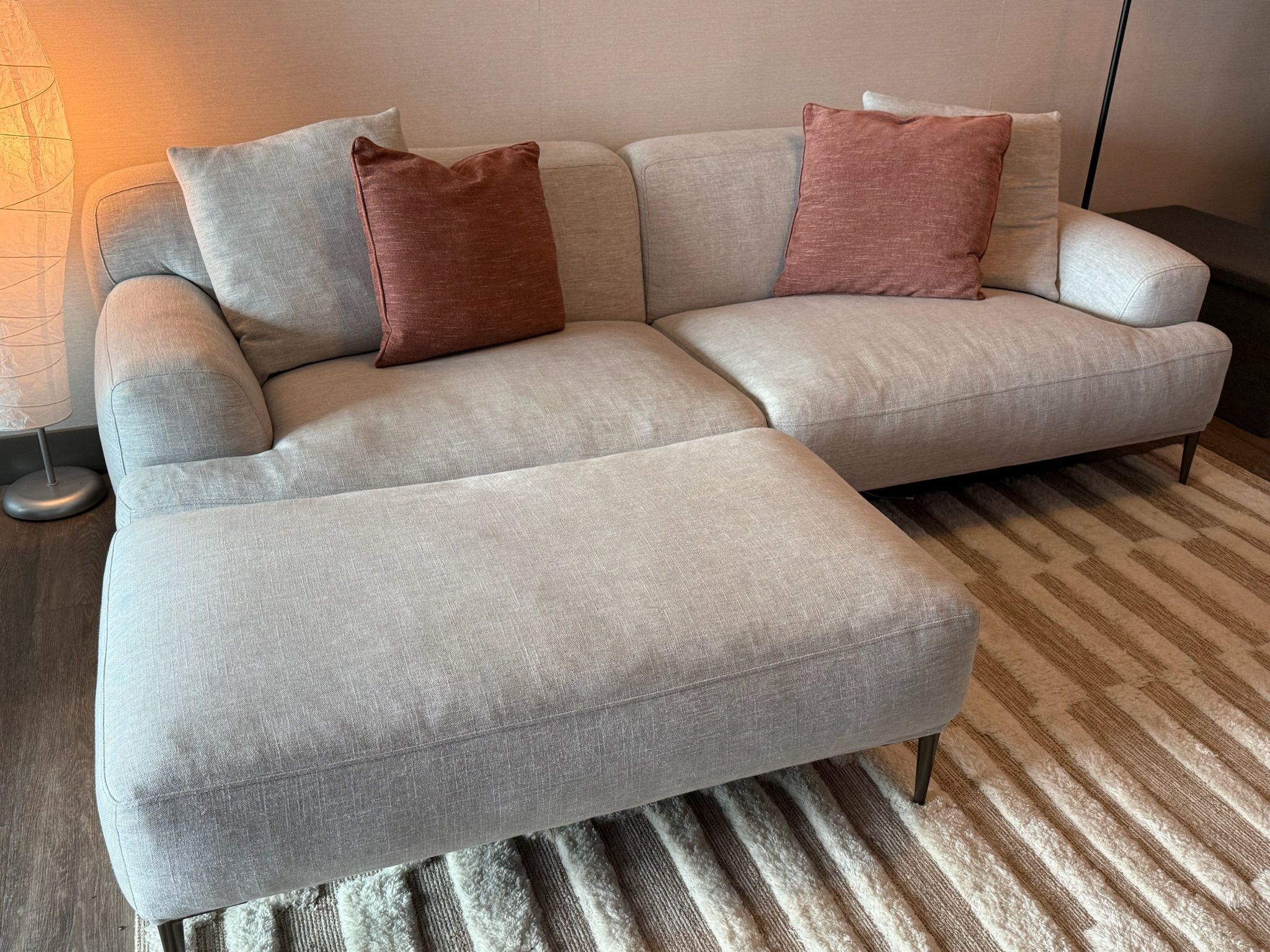 Modern Sofa + Matching Ottoman β Welsh Gray, Performance Fabric