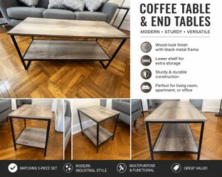 Modern 3-Piece Coffee Table & End Table Set