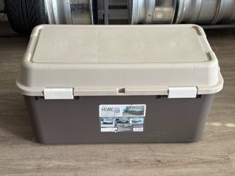 Large 101L Storage Plastic Indoor Outdoor Box Bin Container (34.6” x 17.5” x 17.4”)