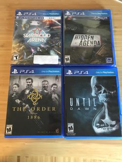 PS4 / PSVR games - Starblood Arena, Until Dawn, Hidden Agenda, The Order