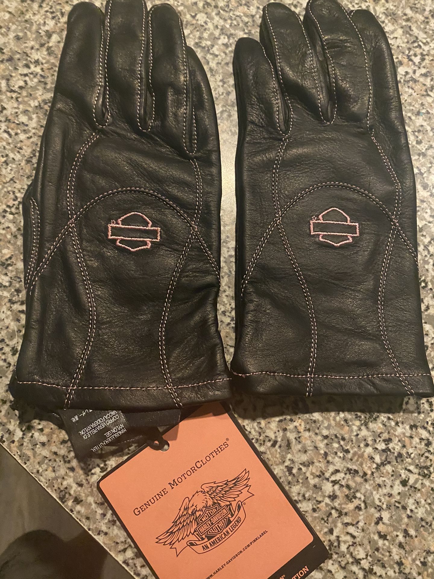 LADIES HD PINK LABEL LEATHER GLOVES NEW