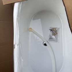 54 ‘ Acrylic Flat Bottom Pedestal Tub New In Box