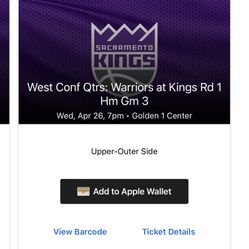 Kings Vs Warriors Tickets 