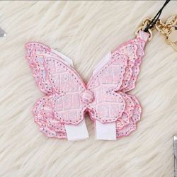 ✨SUPER RARE BRAHMIN PIXIE DUST MELBOURNE BUTTERFLY BAG CHARM PINK HOLOGRAPHIC ✨