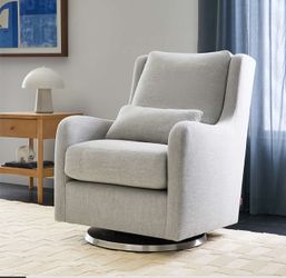 Crate&Barrel Premium Nursery Swivel Gilder Chair + Gilding Ottoman + Back Pillow