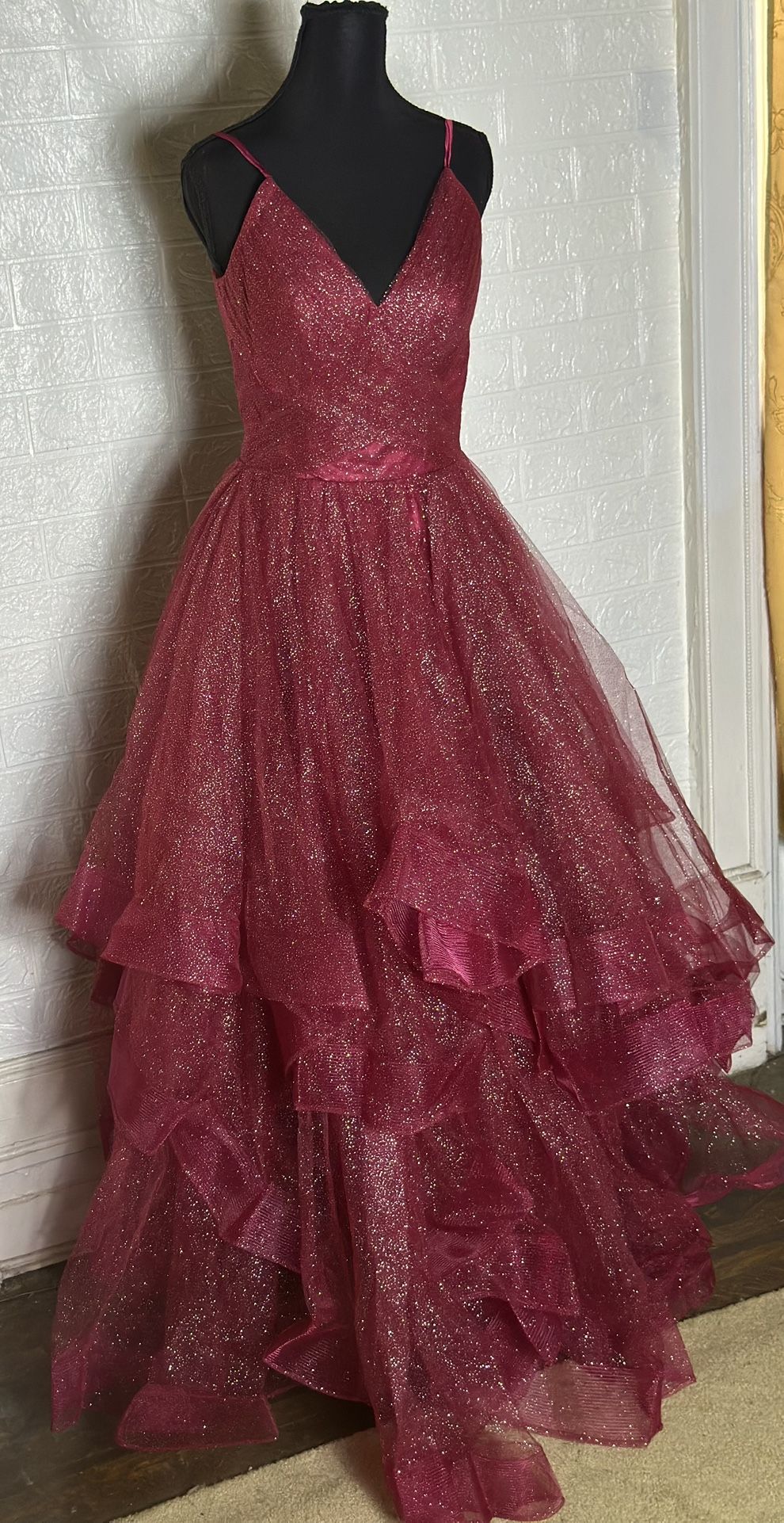 Glittery Formal Raspberry Size 4 Dress