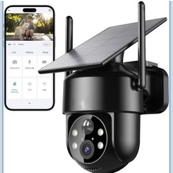 WiFi Security Cameras Wireless Outdoor, 360° View Solar Cameras for Home Security, Color Night Vision, AI Detection, 2-Way Audio, Spotlight Siren Alar