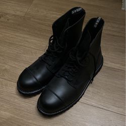 Heavy Duty Rammstein Leather Boots, Steel Toe.