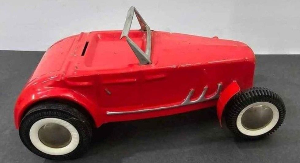 Vintage 1960s Buddy L Red Hot Rod Roadster - Pressed Steel Car