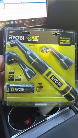 Brand New RYOBI USB Lithium Cordless Compact Detail Scrubber Kit (w/ 2Ah Battery)